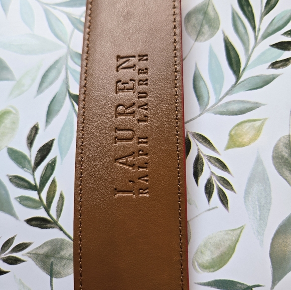 Lauren Ralph Lauren Genuine Leather Belt - Red, Size Medium - Picture 5 of 7
